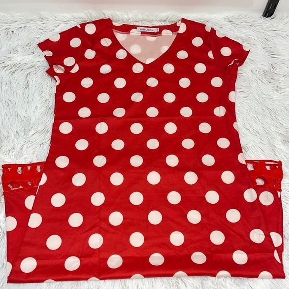 MISSLOOK Red Polka Dot Dress - Picture 1 of 5